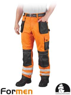 LH-FMNX-T_PSB Pomarańczowe spodnie robocze do pasa z pasami odblaskowymi