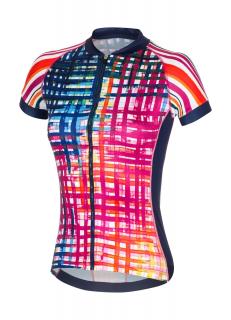 Damska koszulka rowerowa zeroRH+ Paint W DARK BLUE/MULTICOLOR CHECK - L