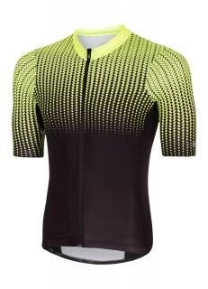 Koszulka rowerowa zeroRH+ Matrix black # yellow fluo - XXL