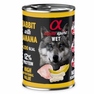 Alpha Spirit Królik z Bananem 400g Rabbit Banana karma w puszce