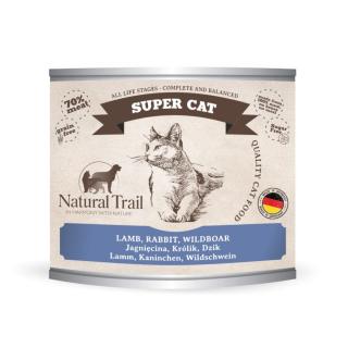 NATURAL TRAIL SUPER CAT 200g jagnięcina królik dzik mokra karma dla kotów