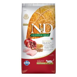 ND Ancestral Grain NEUTERED 5kg Adult Cat Chicken Pomegranate Farmina Natural Delicious