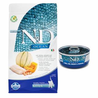 ND Ocean Kitten 1,5kg Cod Shrimp Pumpkin Farmina+ puszka nd 1x cod shrimp pumpkin