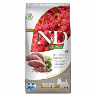 ND QUINOA Neutered Duck 7kg mini adult dog Grain Free kaczka, dla psów sterylizowanych