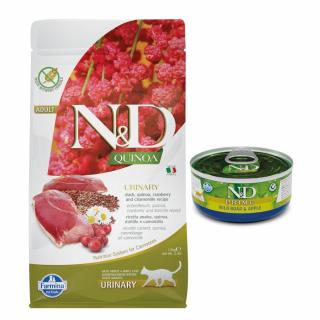 ND QUINOA URINARY DUCK 1,5kg Adult CAT Farmina kaczka + puszka nd 1x wild boar 70g