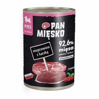 Pan Mięsko 400g Wieprzowina z Kaczką puszka dla szczeniąt