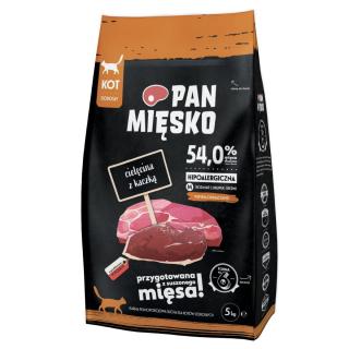 Pan Mięsko Cielęcina z Kaczką 5kg dla kotów chrupki M