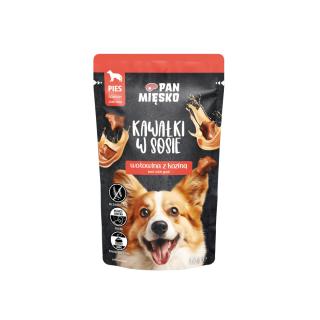 Pan Mięsko Kawałki w sosie Wołowina z Koziną 150g Karma mokra dla psa