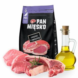 PAN MIĘSKO SENIOR 9kg Cielęcina z Jagnięciną Chrupki M