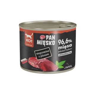 Pan Mięsko Wieprzowina z jeleniem dla kotów 200g puszka