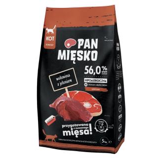 Pan Mięsko Wołowina z Jeleniem 5kg dla kotów chrupki M