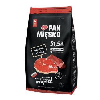 Pan Mięsko Wołowina z Koziną 20kg chrupki M