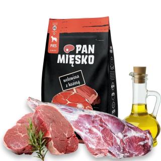 Pan Mięsko Wołowina z Koziną 9kg chrupki XS