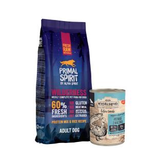 Primal Spirit Wilderness 12kg + Leśne Smaki Pstrąg z Kaczką 400g Gratis