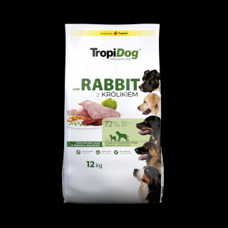 TropiDog with Rabbit Medium  Large Adult 12kg z Królikiem dla średnich i dużych ras