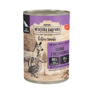 Wiejska Zagroda Leśne Smaki Sarna z Przepiórką 400g mokra karma dla psa