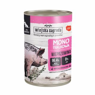 Wiejska Zagroda Monobiałkowa Wieprzowina 400g karma w puszce dla psów