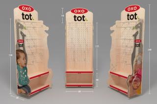 POS OXO tot Display Ekspozytor Stojacy Sklejka + 20 haków