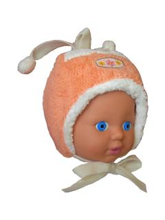 Czapeczka niemowlęca Bąbelek pomarańczowa