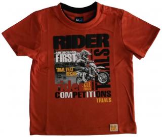 Koszulka z motocyklistą - pomarańczowa