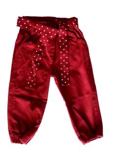 Spodnie z paskiem czerwone