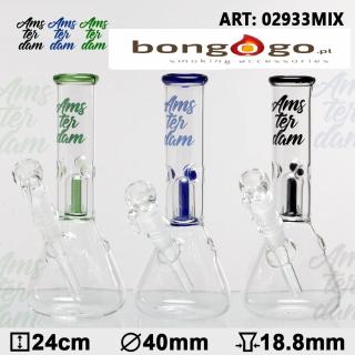 Bongo szklane,H 24 cm mm szlif 18,8  Φ 40 mm