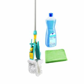 TTS zestaw do mycia podłóg - mop Light 3 otwory kompletny - bawełna - 40 cm, płyn Sensative Cleaner Lemon, ściereczka z mikrofibry GRATIS! - kij aluminiowy