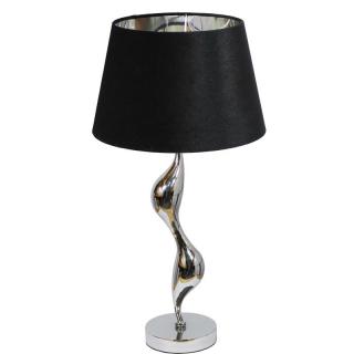 LAMPA STOŁOWA SREBRNA ABAŻUR CZARNY EH401-TL1CHBK