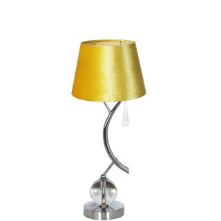 LAMPA STOŁOWA SREBRNA ABAŻUR MUSZTARDA EH402-TS1MD