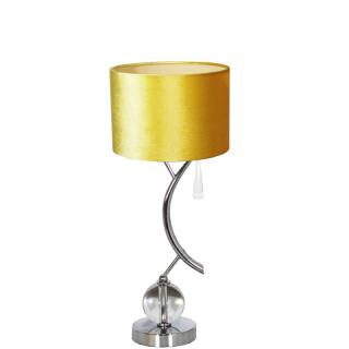 LAMPA STOŁOWA SREBRNA ABAŻUR MUSZTARDA EH402-TS2MD