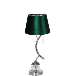 LAMPA STOŁOWA SREBRNA ABAŻUR ZIELONY EH402-TS1CHDG