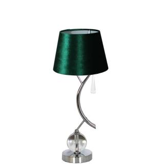 LAMPA STOŁOWA SREBRNA ABAŻUR ZIELONY EH402-TS1DG