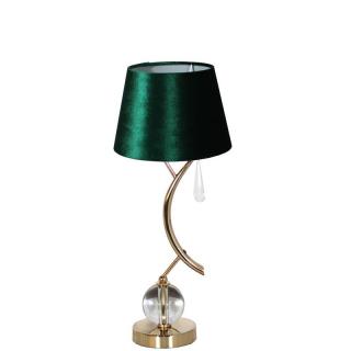 LAMPA ZŁOTA STOŁOWA ABAŻUR ZIELONY EH402-TS1DG