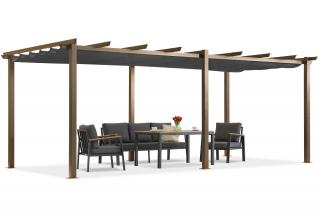 Barbados terasová pergola 3x6 m Garden Point woodlike-antracitová