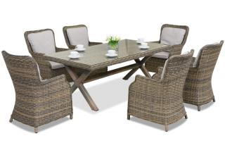 Exkluzivní jídelní set z technoratanu na cappuccino London Garden Point