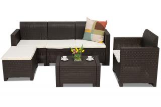 Nábytek do obývacího pokoje z technorattanu Nebraska Relax Corner 5 hnědá Bica