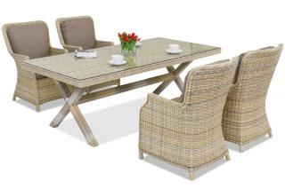 Polyratanová jídelní souprava London pro 4 osoby Garden Point béžová