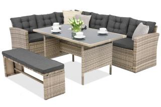 Polyratanový zahradní nábytek Latina Garden Point šedý
