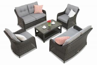 Sada exkluzivního nábytku Technorattan Toledo Coffee 6 antracit Garden Point