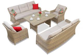 Sada Technorattan Toledo Apetito 8 béžový Garden Point