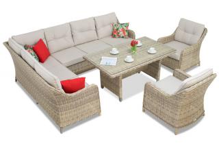 Sada Technorattan Toledo Comida 7 béžový Garden Point