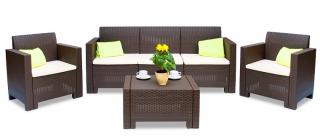 Sada z technorattanu Nebraska Coffee 5 brown Bica