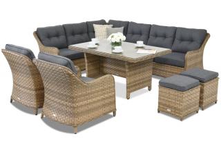 Toledo Comida 7 technorattanový zahradní nábytek se 2 pufy Garden Point cappuccino