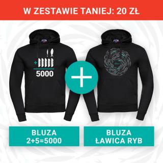 THE CHOSEN - KOMPLET: Bluza z kapturem (Ławica ryb) + Bluza z kapturem (2+5=5000) - Unisex