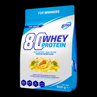 6PAK 80 Whey Protein 908g o smaku bananowym