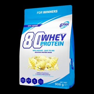 6PAK 80 Whey Protein 908g o smaku waniliowym