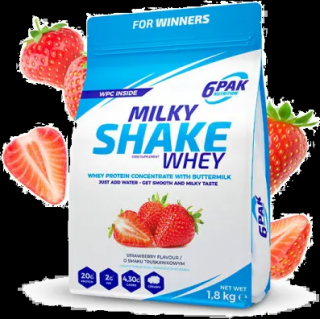 6PAK Milky Shake Whey 700g białko WPC o smaku truskawkowym
