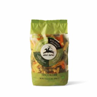 Alce nero makaron (semolinowy trójkolorowy) fusilli bio 500 g