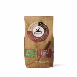 Alce nero makaron (z płaskurki razowy) penne bio 500 g