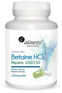 ALINESS Betaine HCL Pepsyna 650/150mg 100 Kapsułek